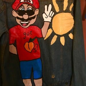 Super Mario customized denim jacket